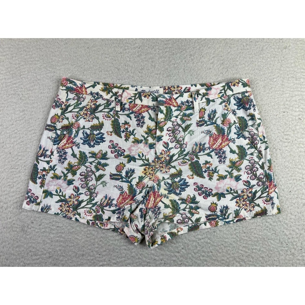 Madewell Chino Shorts Womens 8 Multicolor Floral Print Cotton 02275‎ Summer